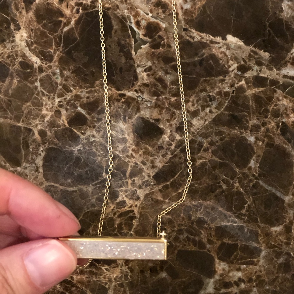 Beautiful Druzy Bar Necklace from Kauai